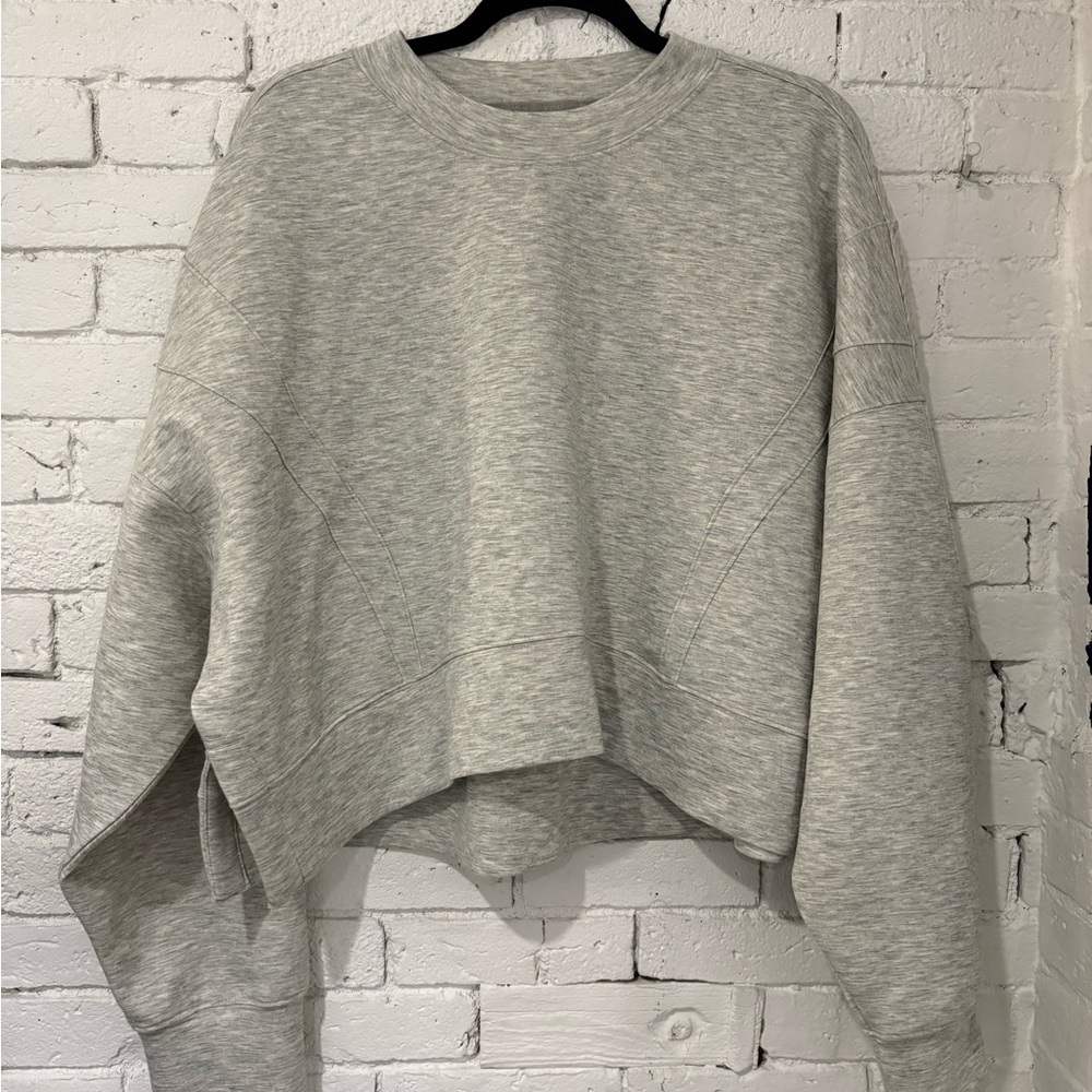 Abercrombie YPB - Gray Cropped Crewneck Sweatshirt